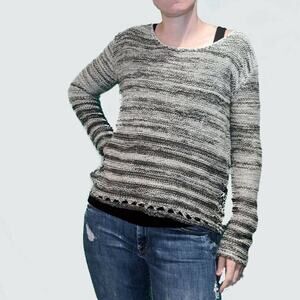 Paper Crane Gray Slub Sweater Knit Size Small